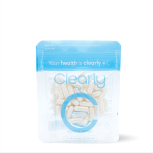 Clearly Zinc supplement bottle with label, showcasing zinc capsules and branding for dietary health support.